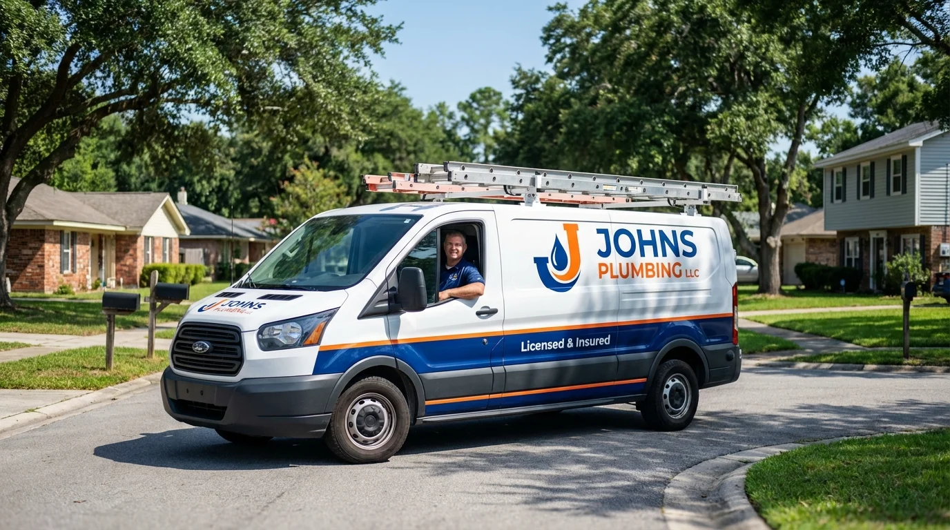 Johns Plumbing LLC service van in Oologah, OK
